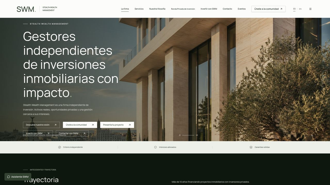 Portada de la web Stealth Wealth Management