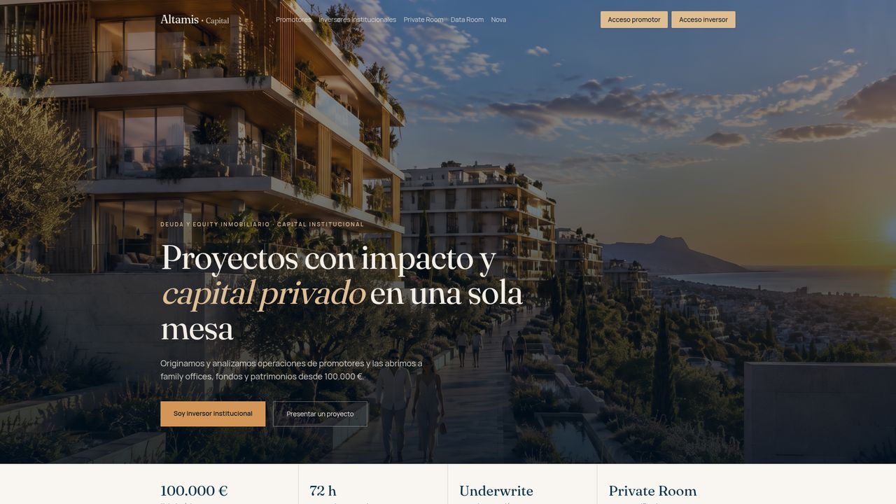 Portada de la web Altamis Profesional